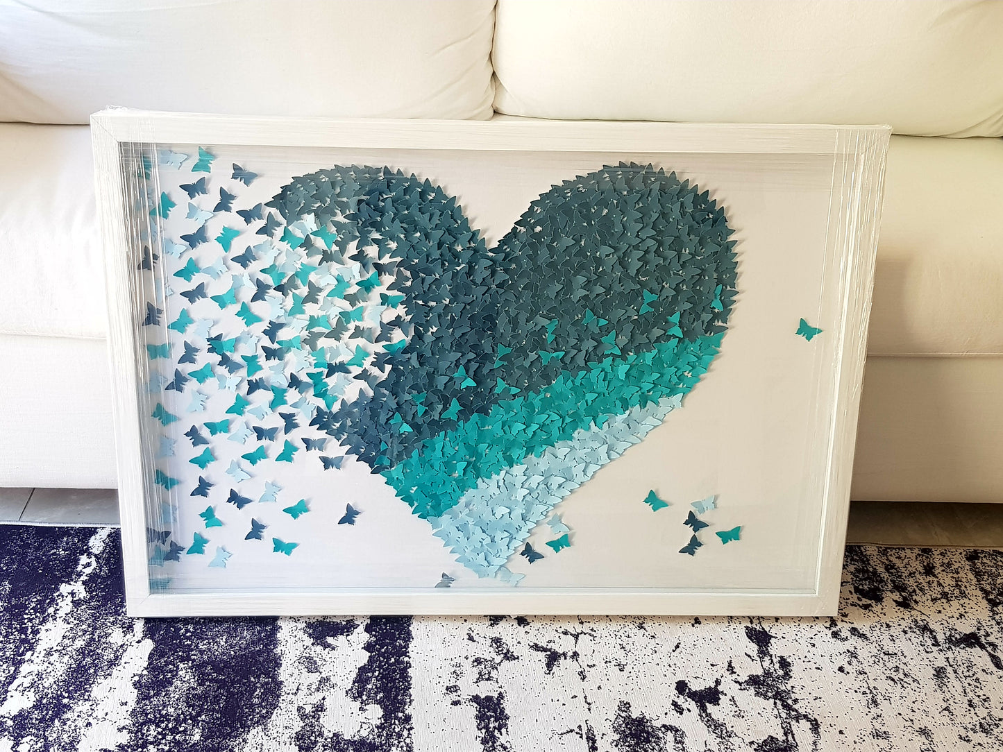 3D butterfly heart in frame