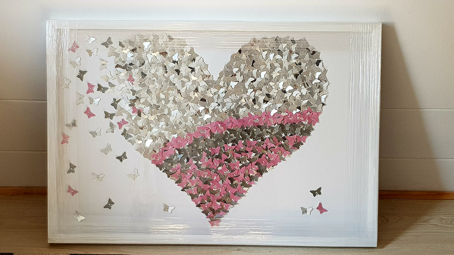 3D butterfly heart with frame